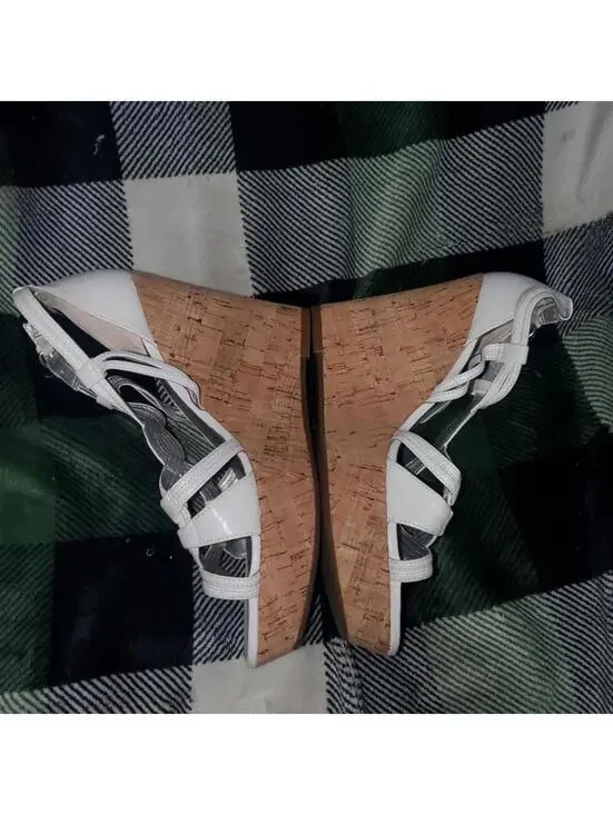 G by Guess White Strappy Cork Wedge Sandals - Picture 2 of 4